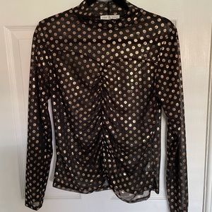 Black and Gold Mesh Top